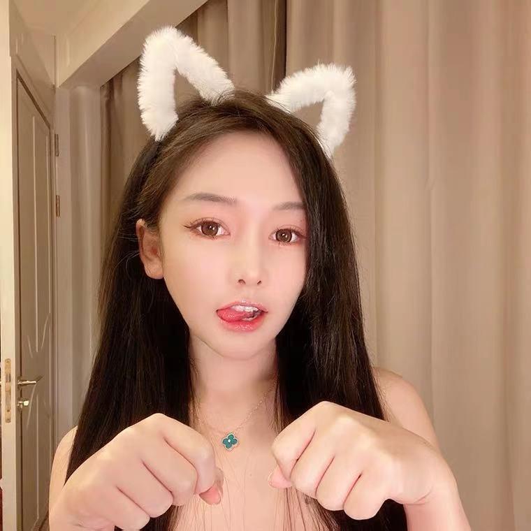 

Повязка на голову с плюшевыми кошачьими и лисьими ушками для женщин - милые аксессуары для волос животных