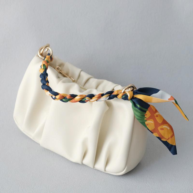 Nueva Moda Primavera Bolso de Mano de Mujer Parte de Accesorios Cadenas Desmontables Reemplazo Correa de Seda con Estampado Floral Mujeres DIY Asas de Cadena para Bolso