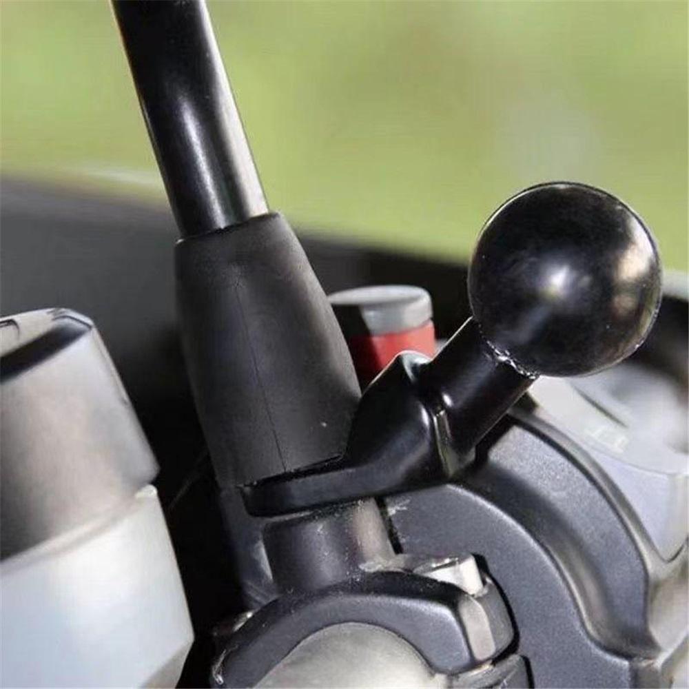 Aluminum Alloy 1" Ball Mount Base - RAM Mount Compatible, 10mm Hole Angled Bolt Head Adapter For Motorcycle Mirror Frame Mounting