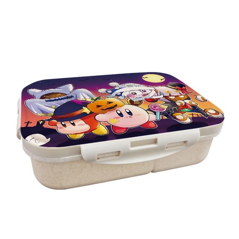 Anime Cartoon Kirby Printed Wheat Straw Lunch Box