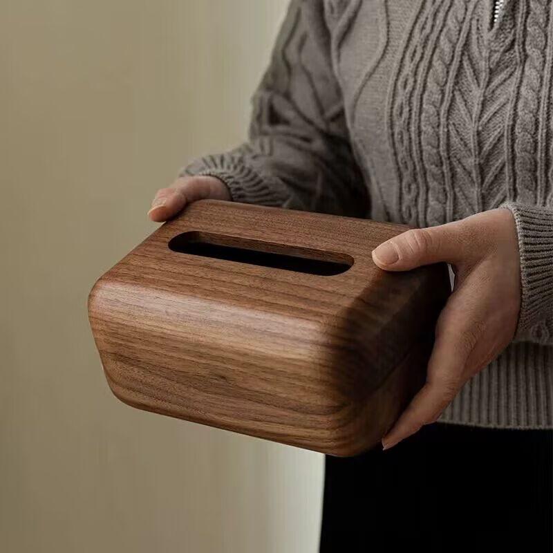 Jing Tong Black Walnut Wood Tissue Box