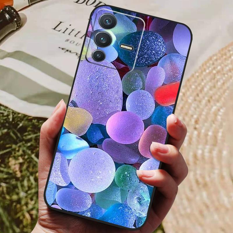 Für vivo V23 5G Hülle V2130 Weiche TPU Silikon Handyhülle Für vivo V23 5G Hüllen Schwarzer Bumper V 23 Funda für vivoV23 Coque Shell