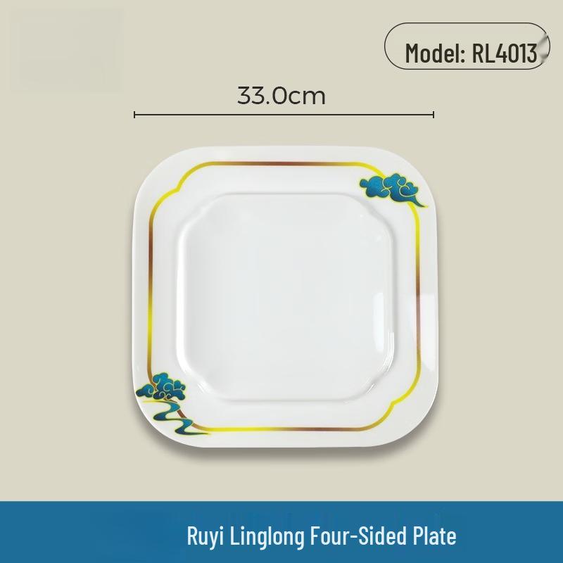 Wuhé Melamine Ruyi Linglong Square Snack Plate