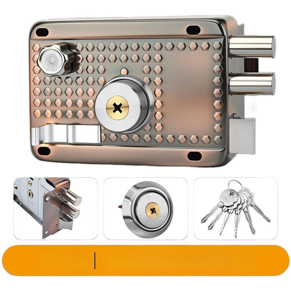 Cross Key Mortise Door Lock For SURFACE Mounted Suitable for Indoor Outdoor Use 12x8.5x7.2cm Iron Zinc Copper Heads