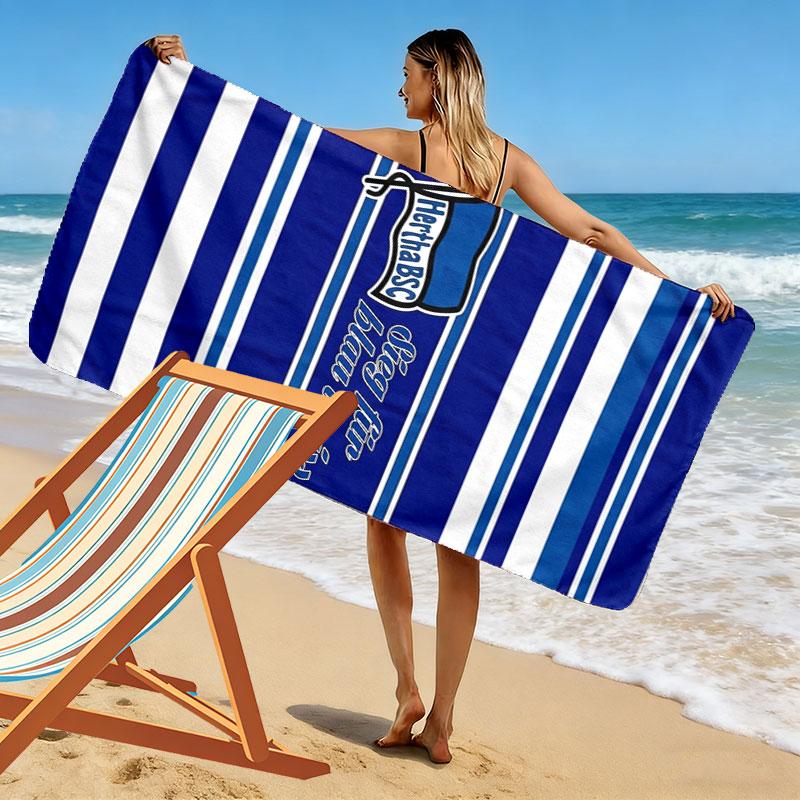 Hertha BSC Print Strandtuch, Großes Weiches Schnelltrocknendes Handtuch für Strand Camping Schwimmen