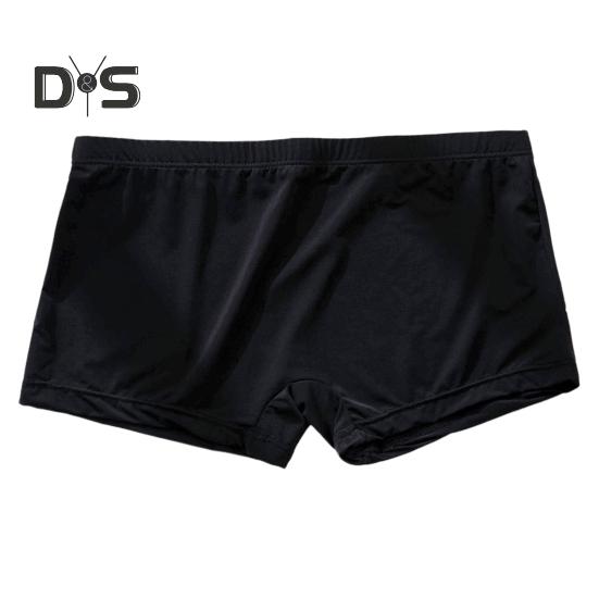 

Мужские трусы-боксеры из ледяного шелка с низкой посадкой и эластичным поясом, гладкие шорты, нижнее белье, однотонные U-выпуклые ультратонкие трусики M чёрный