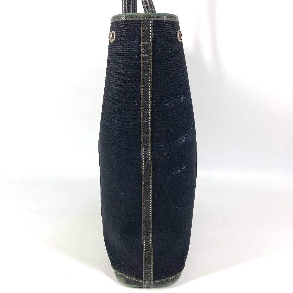 HERMES Garden File MM Bag Tote Bag Shoulder Bag Leather / Canvas Black