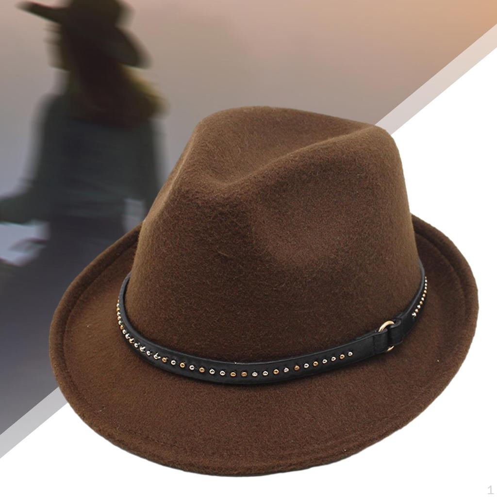 Fedora Hat Jazz Cap Cosplay Panama Widebrim for Fancy Dress Cocktail Party Outdoor