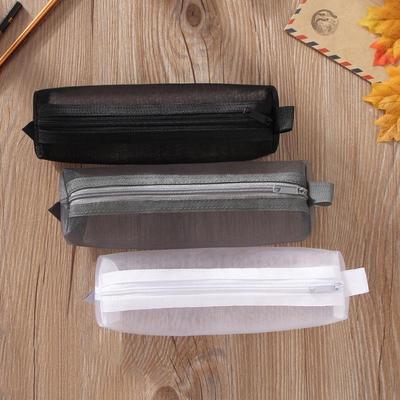 Mesh Pencil Case Transparent Pens Pouch Cute Simple Aesthetic Bag Organizer Office School Supplies For Student Stationary