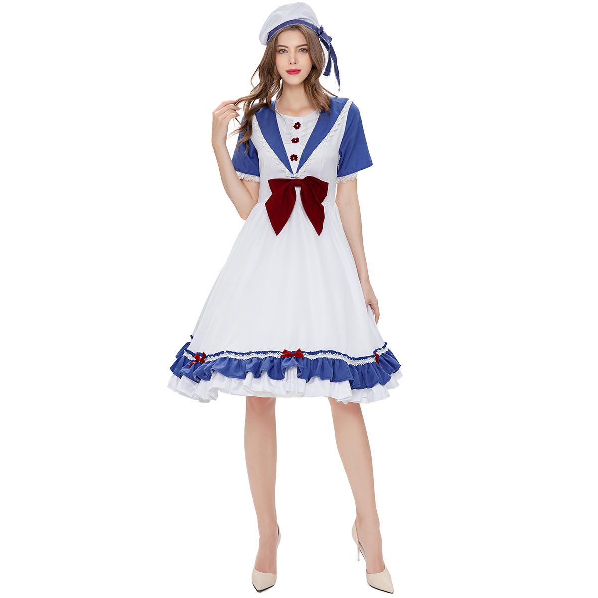 

S-XL костюм на Хэллоуин, костюм моряка для косплея, костюм для аниме-косплея, сценический костюм горничной S