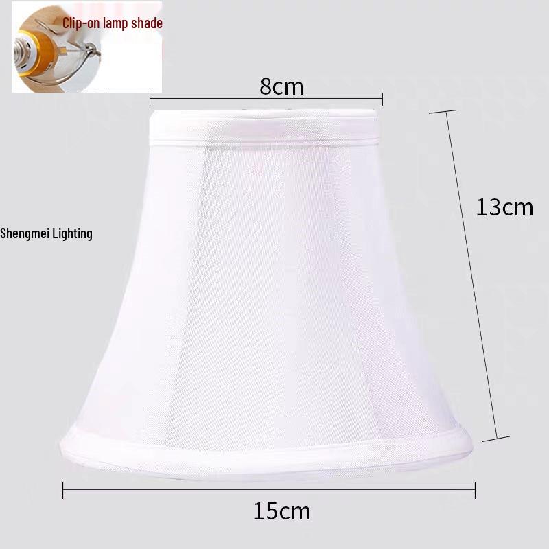 European Crystal Chandelier Fabric Lampshade, Clip-On, E27 Large Base, E14 Candle Bulb, Wall Light Shell Shade