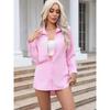 Women Long Sleeve Boyfriend Midi Long OL Shirt Elegant Solid Chiffon Blouse Korean Harajuku Polo Neck Slim Tunic Oversize Tops