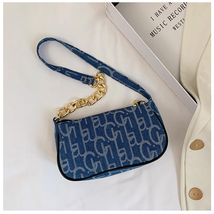 

Сумка женская 2025 новая зимняя женская сумка модная сумка-багет сумка подмышку странствующая по рекам и озерам светло-синий