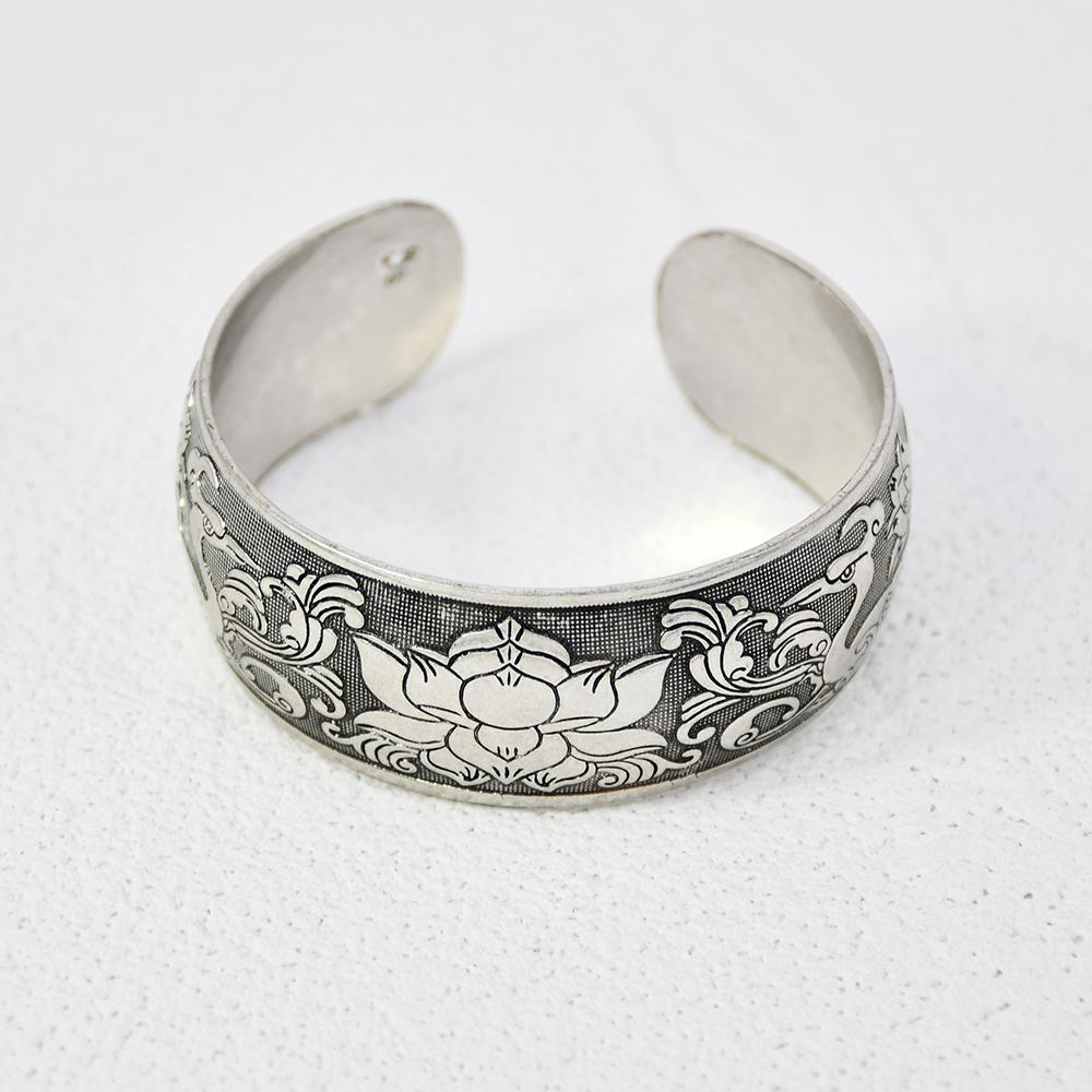 Vintage Cuff Bracelet Tibetan copper Plated Carved Flower Geometric Animal Opening Bangle Adjustable Indian Zircon Women Gifts