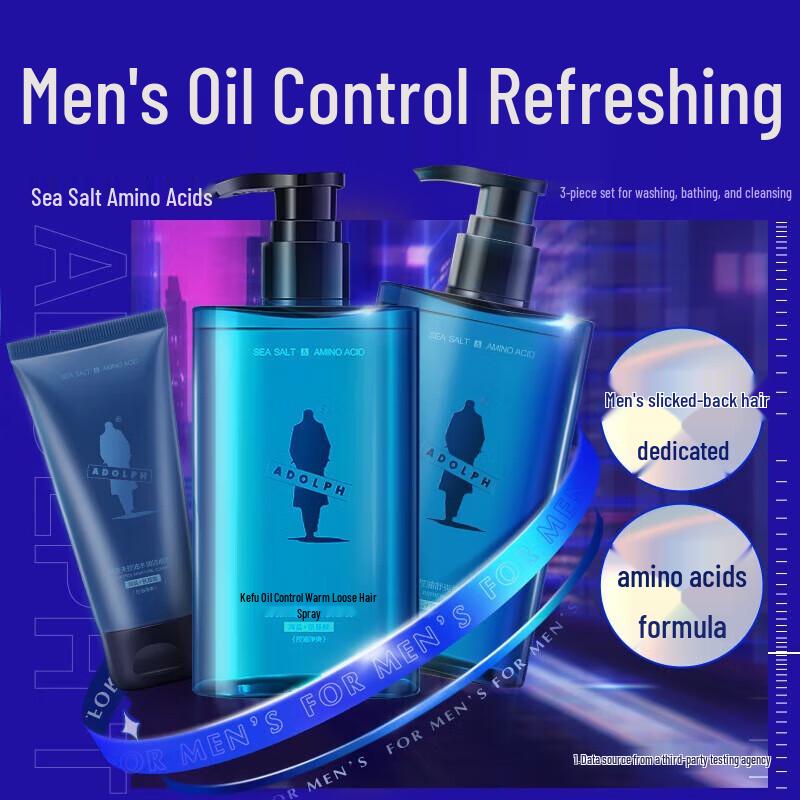 Adolph Men's Sea Salt Oil Control Shampoo & Body Wash Set