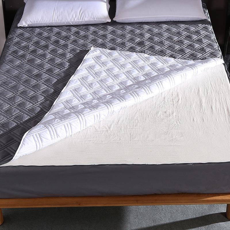 Zdejmowany Sześciostronny, W pełni inclusive Pikowany Pokrowiec Na Materac King Queen Miękki Nakładka Jednokolorowy Ochraniacz Na Materac Łóżkowy