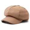 Woolen Fabric Baker Cap Solid Color Beret Hat Fashion Octagonal Cap  Autumn Winter