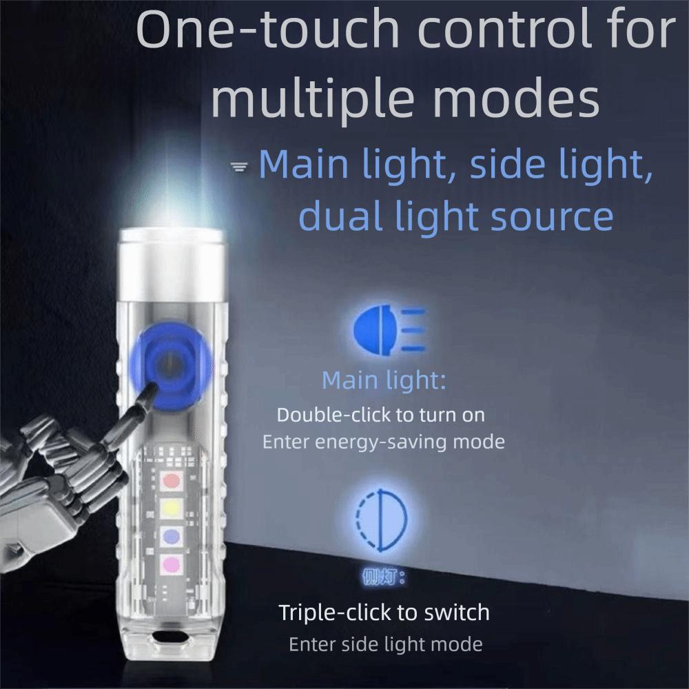 Waterproof Mini Keychain Flashlight 10 Modes Pocket Portable Torch Light Multifunctional Magnetic Base LED Magnetic Flashlight