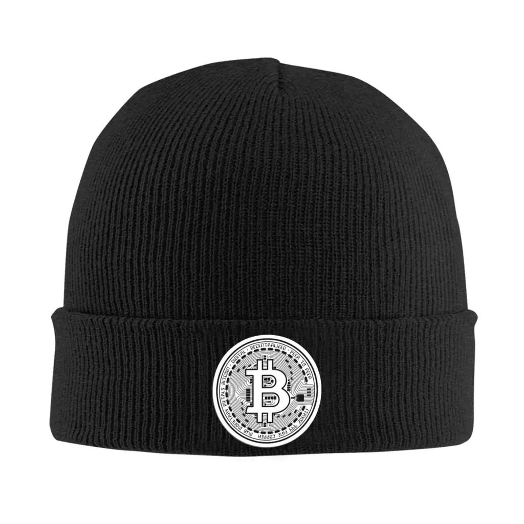 Bitcoin BTC Crypto Currency Warm Knitted Cap Fashion Bonnet Hat Autumn Winter Outdoor Beanies Hats for Unisex Adult