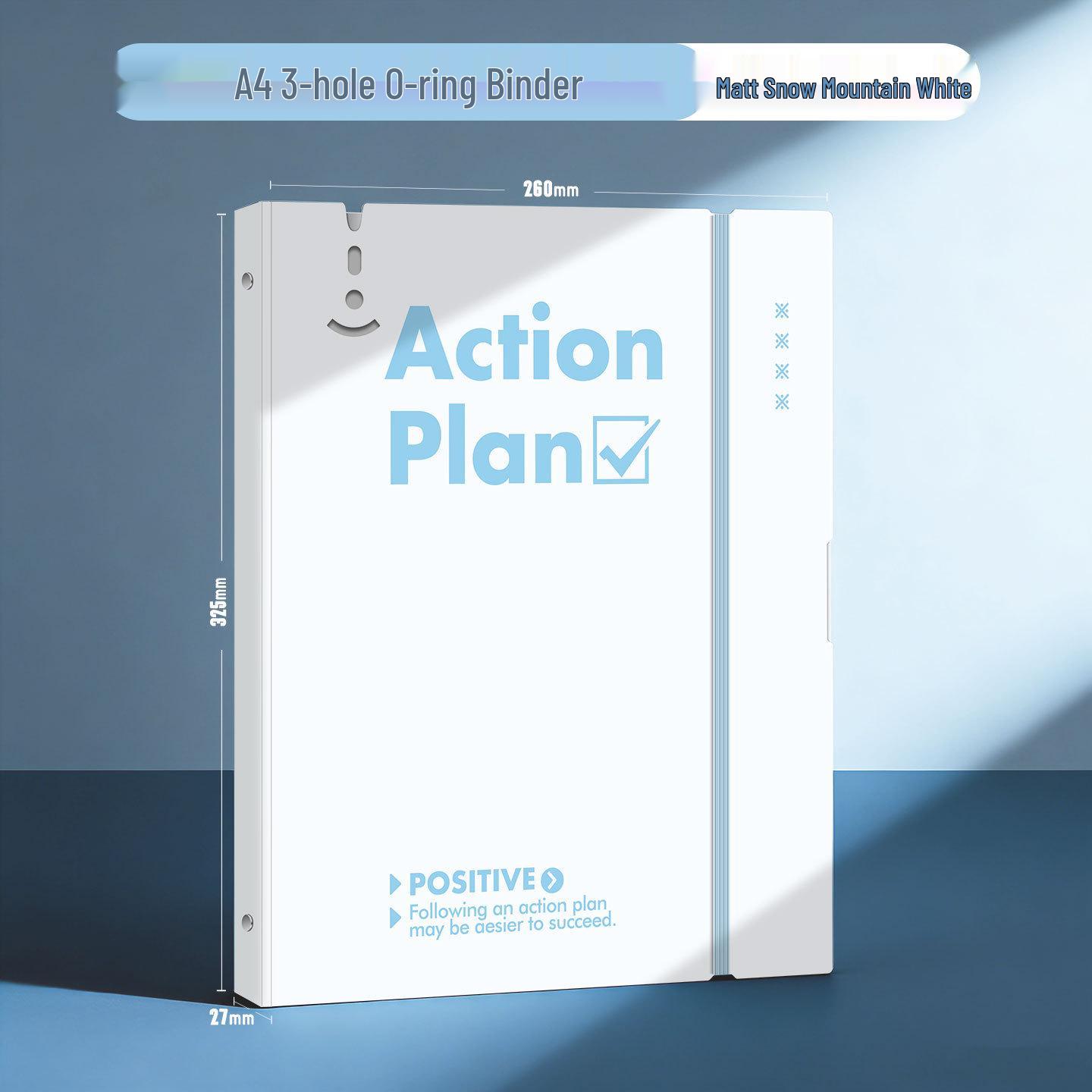A4 Transparent Loose-Leaf Binder with 3-Hole Punch Clip