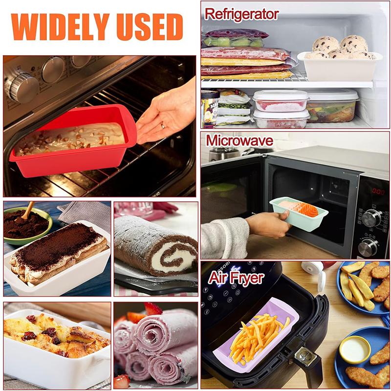 4Pcs Silicone Bread Mold Set Nonstick Loaf Tin Bakeware Cake Pastry Bread Baking Mold Bread Pan Baking Tray Loaf Pan Baking Tool
