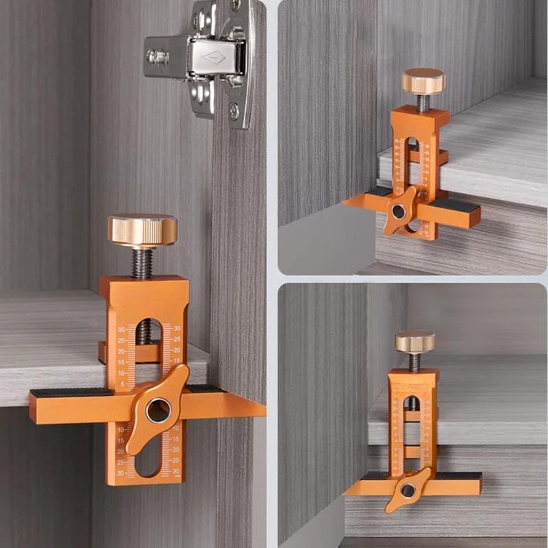 Woodworking 10mm Doweling Drilling Guide Locator Installing Clip Portable Wardrobe Cabinet Door Panel Punched Mounting Jig
