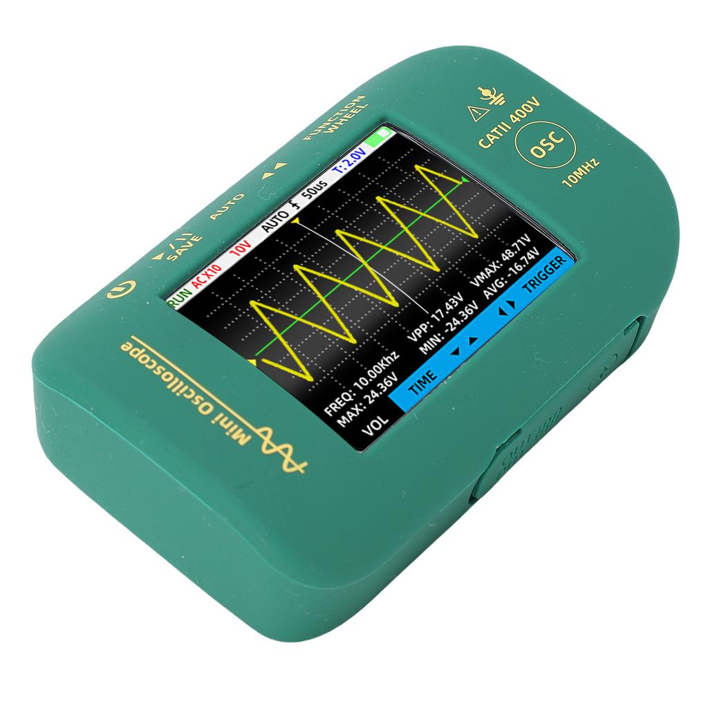 Handheld Digital Oscilloscope 2.8 Inch LCD Screen 10MHz Bandwidth 48MSa S Sampling Rate Portable Oscilloscope