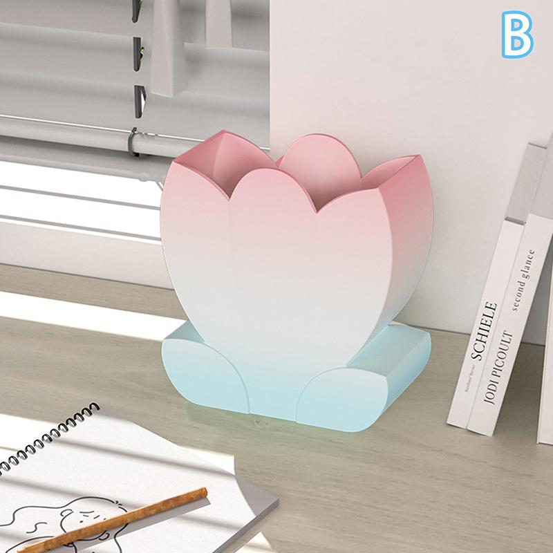 Uroczy Karmelowy Budyń Galaretka Lotos Wiaderko do Przechowywania Pędzli do Makijażu Wielofunkcyjny Duża Pojemność Ozdoba na Biurko Kreatywny Pojemnik na Długopisy