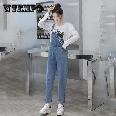 Sommer Denim Overall Studentin Frau Jeans Lange Strampler Hosen Reißverschlusstaschen Ärmellos Angepasst Overalls Hosen