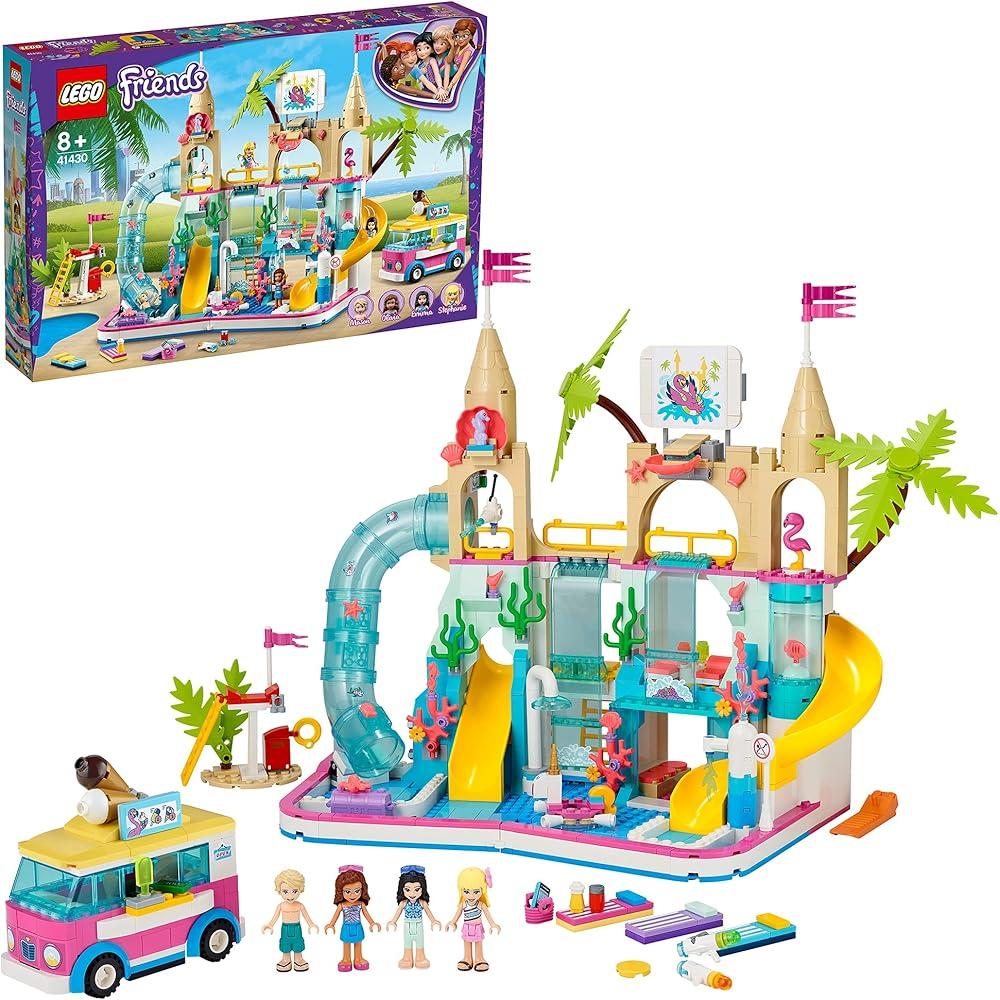 LEGO Friends Summer Water Park Playset 41430 with Slides, Pool, and Mini Figures