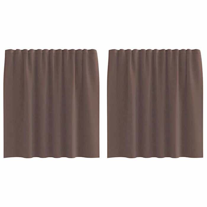 VidaXL Rideaux en voile avec passe-tringles 2 pcs marron, rideau en filet, rideau transparent, voile de fenêtre, traitement 4102171