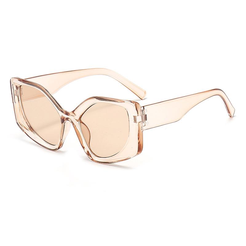 Big Frame Vintage Cat Eye Sunglasses Women Men Retro Square Sun Glasses Polygon Goggle for Male Female