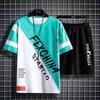 Men's Fashionable Summer Ice Silk Short Sleeve Sports Suit