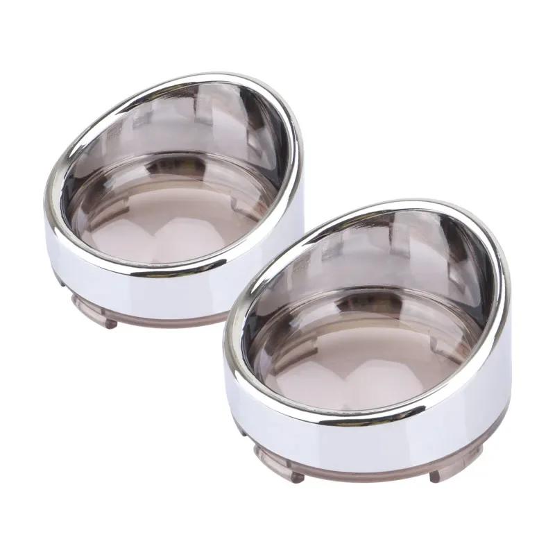 

2xMotorcycle Chrome Turn Signal Light Kits Bezels Indicator Lens Cover For Harley Dyna Street Glide Fat Boy Softail Touring