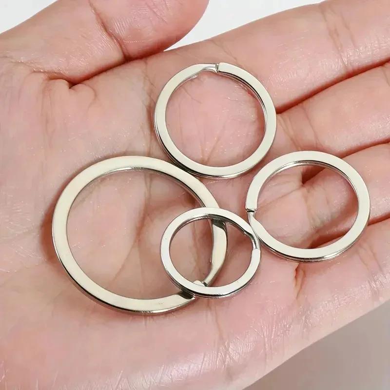 20PCs 1.5x20mm Metal Key Rings Round Flat Line Split Rings Alloy Keyrings For DIY Jewelry Making Keychain Accessories