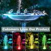 12LED Solar Fountain Water Pump 1200mAh Floating Design with Nozzles & Colorful LED Lights Ideal for Bird Baths Garden Ponds