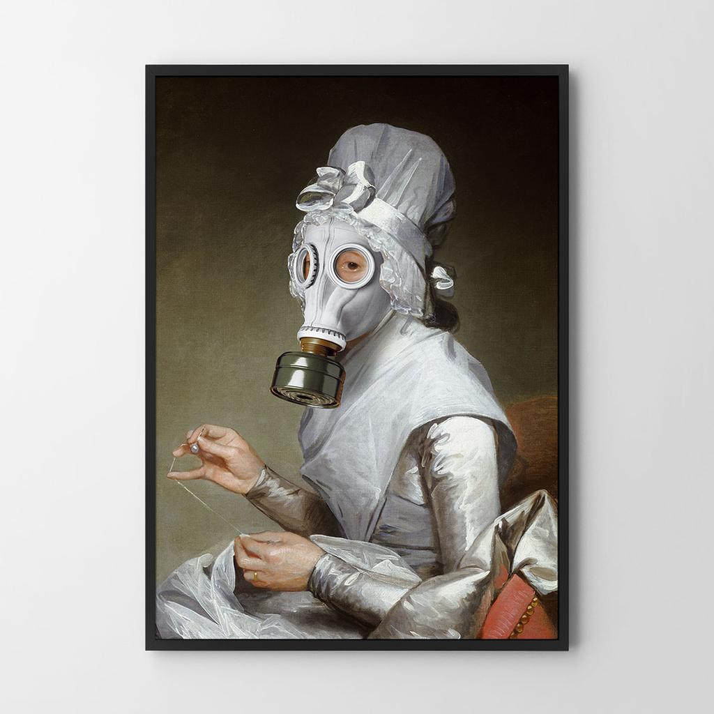 Poster Portrait White Gas Mask