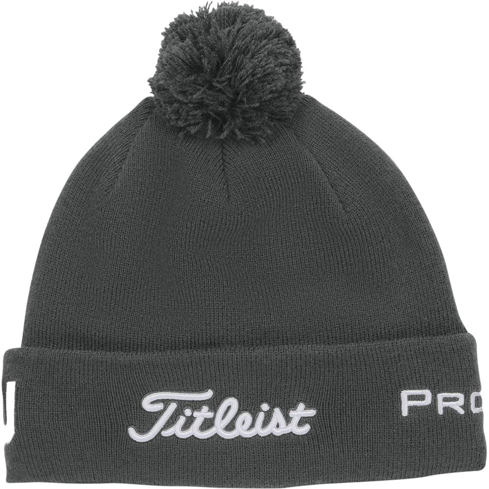 

Шапка бини с помпоном Titleist Tour, мужская, угольная
