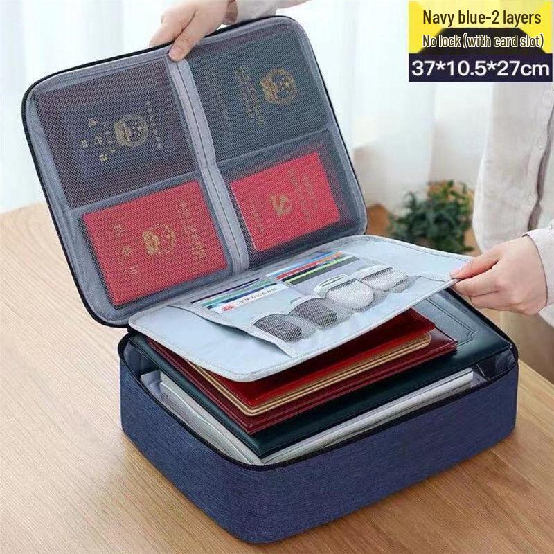 Duża torba do przechowywania dokumentów i paszportów z rejestrem gospodarstwa domowego i organizerem na certyfikaty