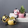 Cartoon Panda Flower Pot Succulent Pot Resin Planter Home Decor Indoor Decoration Desktop Ornaments Bonsai Plant Pot