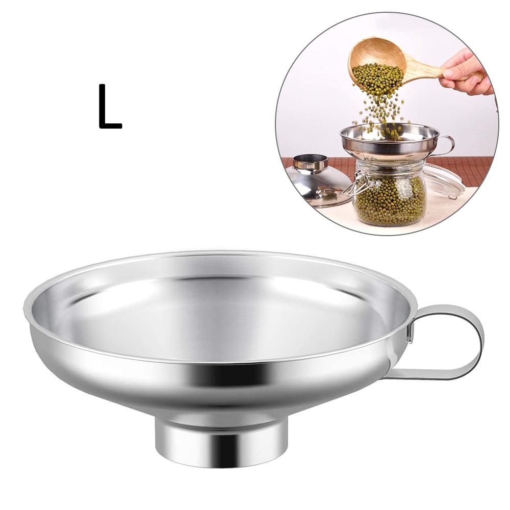 Stainless Steel Wide Mouth Funnel Set for Jars and Cans - Ideal for Liquids and Spices