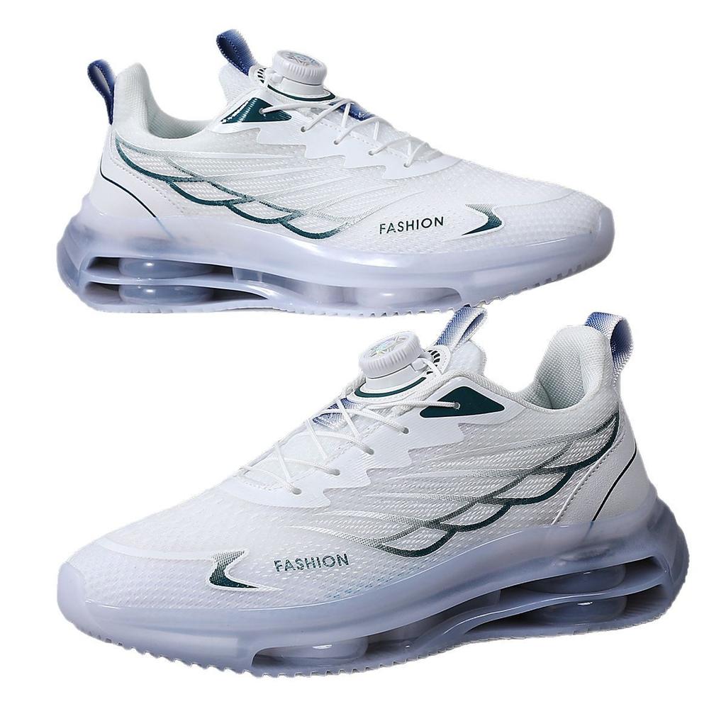 Rotating button men's shoes 2025 spring new youth sports running casual non-slip heightening platform casual shoes