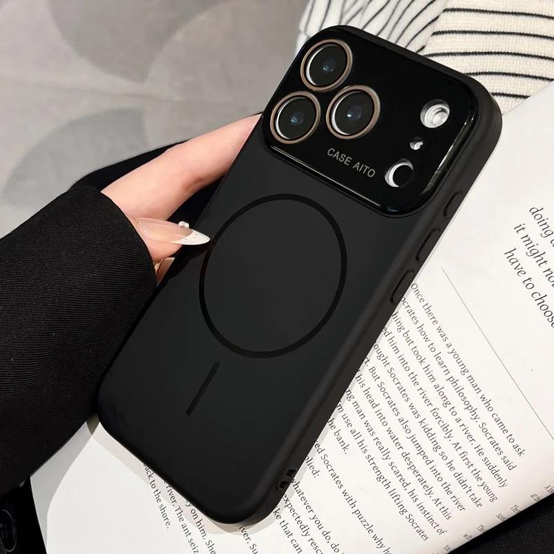 Luxury Liquid Magnetic for Magsafe Crystal Lens Case for iPhone 17 Pro Max  Air 16 15 14 13 12 Wireless Charge Soft Smooth Cover