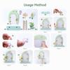Cartoon Wooden Fairy Door Ornaments Detachable Miniature Simulation Fairy Door Room with Ladder Dollhouse Decor Courtyard Garden