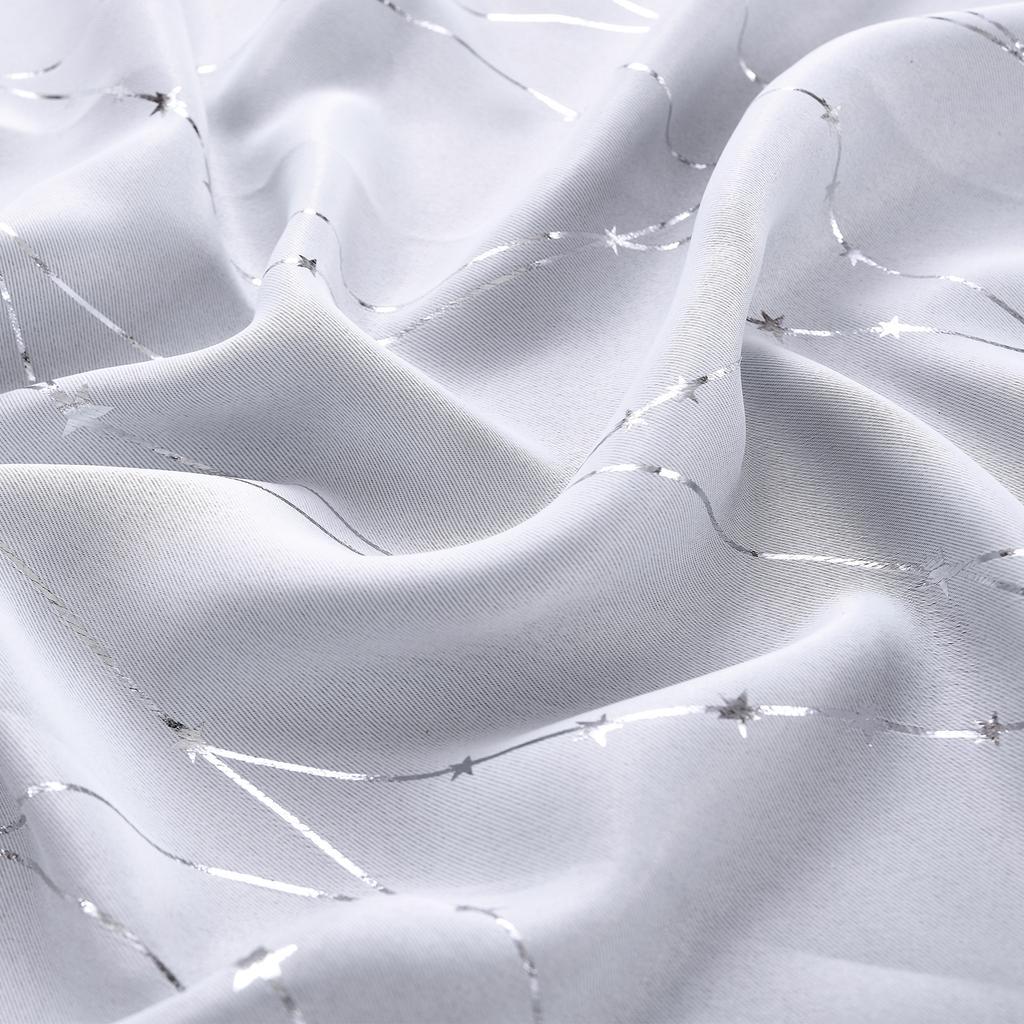 Blackout Curtains for Bedroom Noise Reducing Thermal Insulated Wave Line Foil Print Room Darkening for Living Room