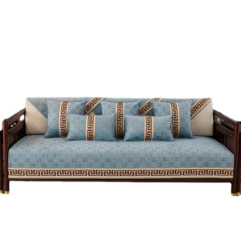 Husă de pernă pentru canapea din lemn masiv de chenille - anti-alunecare, pentru toate anotimpurile, stil chinezesc nou.