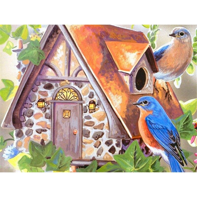 5D DIY Diamond Painting Bird's Nest Flower Diamond Embroidery Animal Cross Stitch Full Round Drill Home Decor Manual Gift