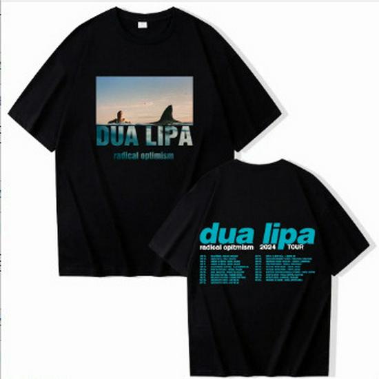 

2024 DUA LIPA Print Short Sleeve Round Neck Casual T-shirt 3XL