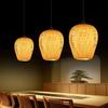 Bamboo Lantern Pendant Lamp Retro Japanese Style E27 Chandelier Hanging Light Ceiling Lighting Fixture for Living Room Bedroom