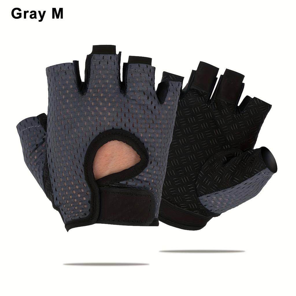 1 Paar Atmungsaktive Anti-Rutsch Halbfinger Trainingshandschuhe Nylon-Mesh, Verstellbarer Handgelenkriemen Ideal für Fitness & Gewichtheben, Gym-Zubehör